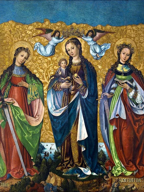 Santa Perpétua e Santa Felicidade com Maria e o Menino, pintura gótica